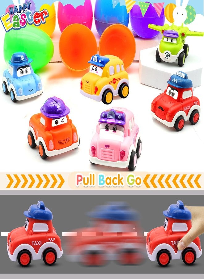 AMENON 6 Pack 3.8" Jumbo Easter Eggs Filled with Pull Back Cars, Easter Eggs with Toys Inside 6 Style Pull Back Car for Kids Toddlers Boys Girls Basket Stuffers Fillers Egg Hunt Party Favors Gifts - Image 3